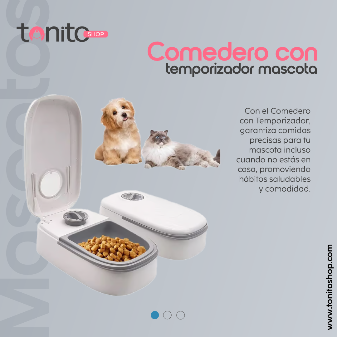 COMEDERO CON TEMPORIZADOR ALIMENTO MASCOTA