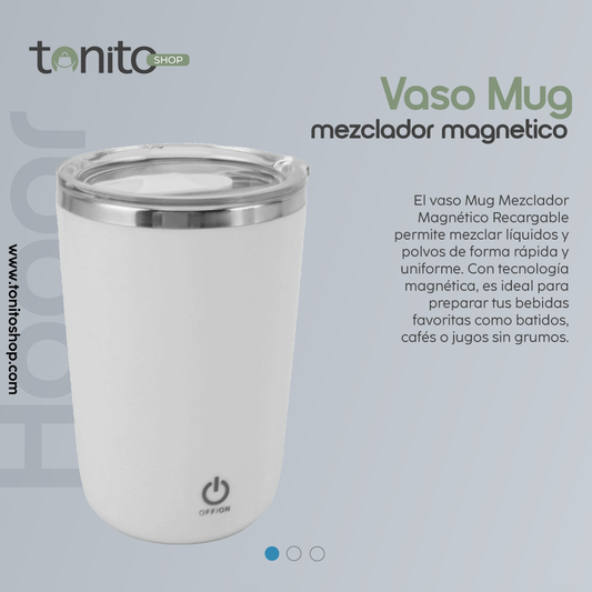 VASO MUG MEZCLADOR MAGNETICO RECARGABLE