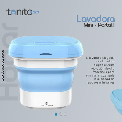 MINI LAVADORA ELECTRICA PORTATIL BALDE PLEGABLE